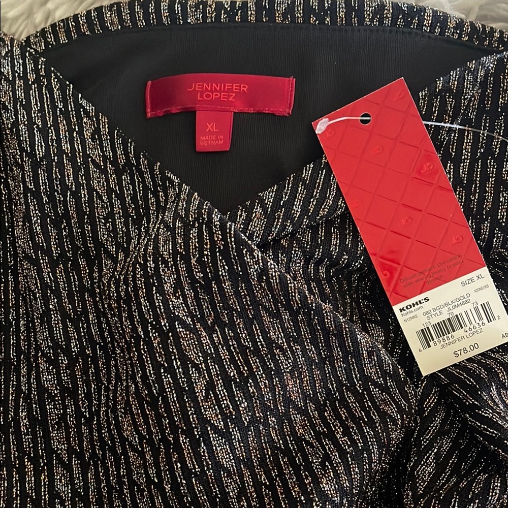 Jennifer Lopez Metallic Wide Leg Jumpsuit